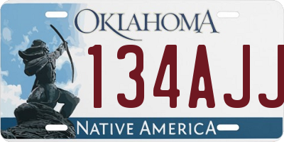 OK license plate 134AJJ