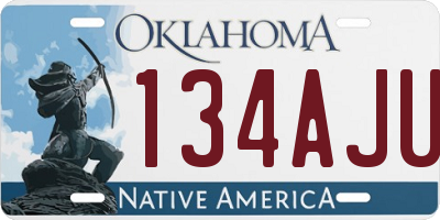 OK license plate 134AJU