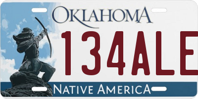 OK license plate 134ALE