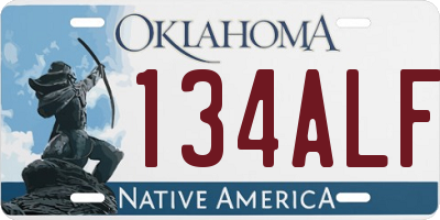 OK license plate 134ALF