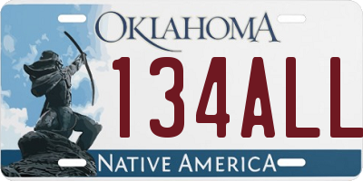 OK license plate 134ALL