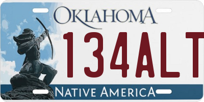 OK license plate 134ALT