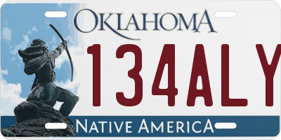 OK license plate 134ALY