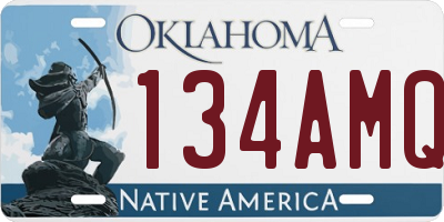 OK license plate 134AMQ