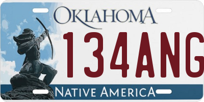 OK license plate 134ANG