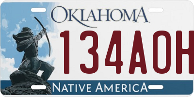 OK license plate 134AOH