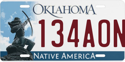 OK license plate 134AON