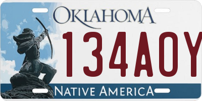 OK license plate 134AOY