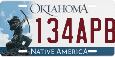 OK license plate 134APB
