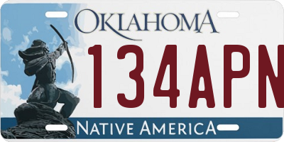 OK license plate 134APN