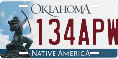 OK license plate 134APW