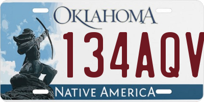 OK license plate 134AQV