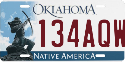 OK license plate 134AQW