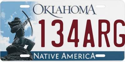 OK license plate 134ARG