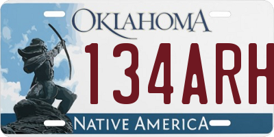 OK license plate 134ARH