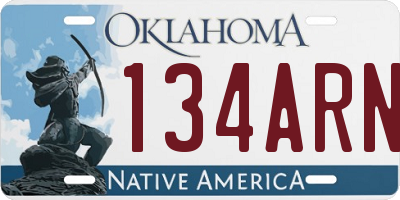 OK license plate 134ARN