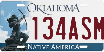OK license plate 134ASM