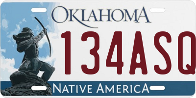 OK license plate 134ASQ