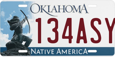 OK license plate 134ASY