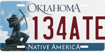 OK license plate 134ATE