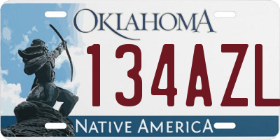 OK license plate 134AZL