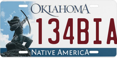 OK license plate 134BIA