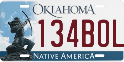 OK license plate 134BOL