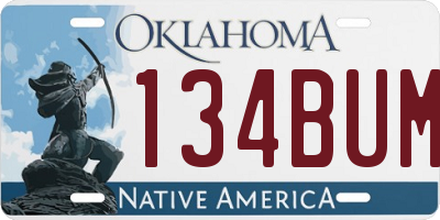 OK license plate 134BUM