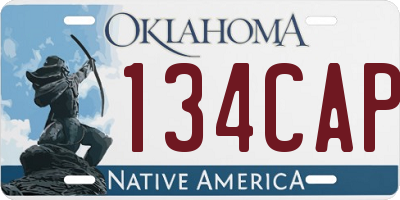 OK license plate 134CAP