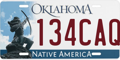 OK license plate 134CAQ