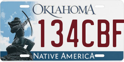 OK license plate 134CBF