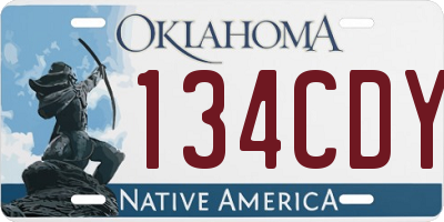 OK license plate 134CDY