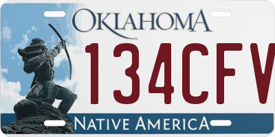 OK license plate 134CFV