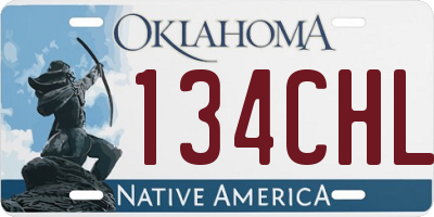 OK license plate 134CHL