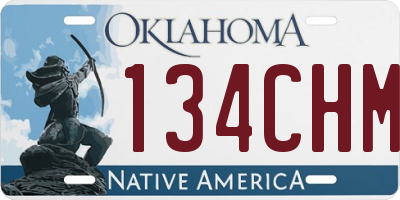 OK license plate 134CHM