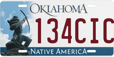 OK license plate 134CIC