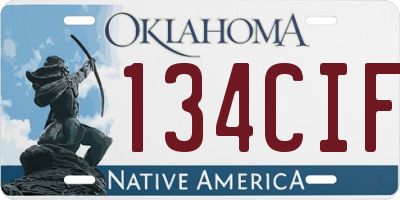 OK license plate 134CIF