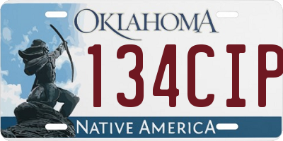 OK license plate 134CIP