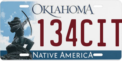 OK license plate 134CIT