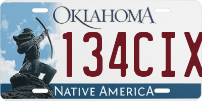 OK license plate 134CIX