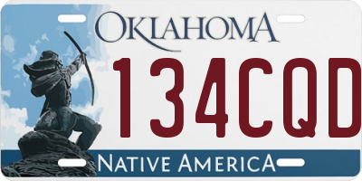 OK license plate 134CQD