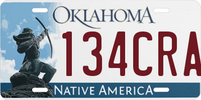 OK license plate 134CRA