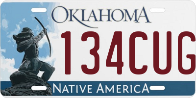 OK license plate 134CUG