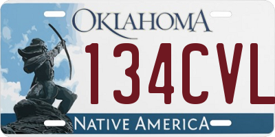 OK license plate 134CVL
