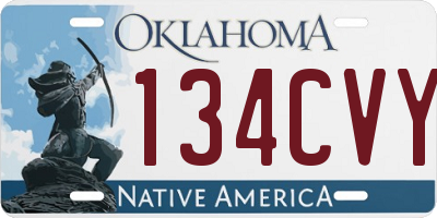 OK license plate 134CVY