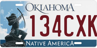 OK license plate 134CXK