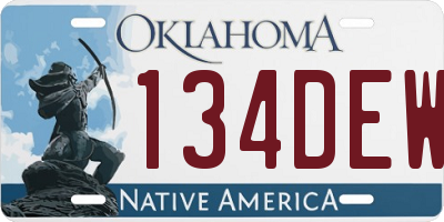 OK license plate 134DEW