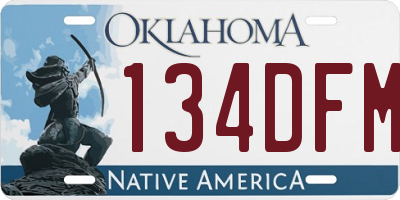 OK license plate 134DFM