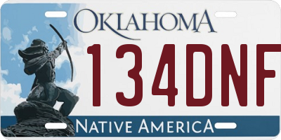 OK license plate 134DNF