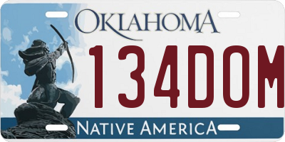 OK license plate 134DOM
